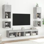 Casa si Gradina - Mobilier - Comode si corpuri - Comode - Noptiere cu lumini LED montate pe perete, 2 buc., gri beton - Infinity.ro