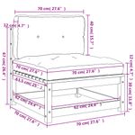 Casa si Gradina - Gradina si terasa - Mobilier exterior - Canapele si fotolii gradina - Canapele de gradina fara cotiere cu perne 2 buc. lemn masiv pin, maro și gri - Infinity.ro