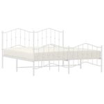 Casa si Gradina - Mobilier - Paturi si accesorii - Paturi - Cadru pat metalic cu tablie de cap/picioare , alb, 160x200 cm - Infinity.ro