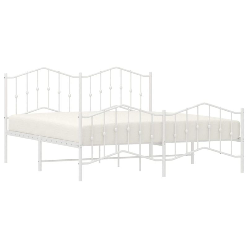 Casa si Gradina - Mobilier - Paturi si accesorii - Paturi - Cadru pat metalic cu tablie de cap/picioare , alb, 160x200 cm - Infinity.ro