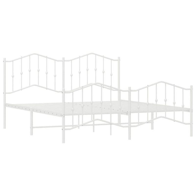 Casa si Gradina - Mobilier - Paturi si accesorii - Paturi - Cadru pat metalic cu tablie de cap/picioare , alb, 160x200 cm - Infinity.ro