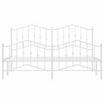 Casa si Gradina - Mobilier - Paturi si accesorii - Paturi - Cadru pat metalic cu tablie de cap/picioare , alb, 160x200 cm - Infinity.ro