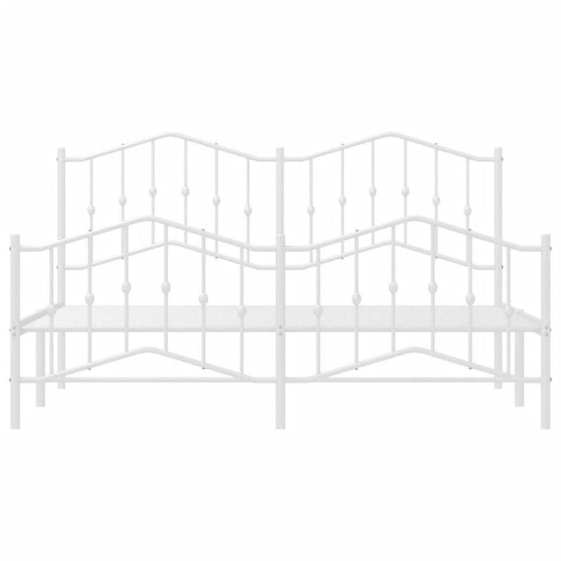 Casa si Gradina - Mobilier - Paturi si accesorii - Paturi - Cadru pat metalic cu tablie de cap/picioare , alb, 160x200 cm - Infinity.ro