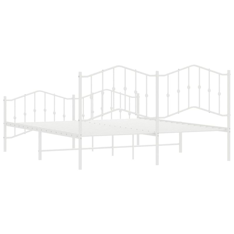 Casa si Gradina - Mobilier - Paturi si accesorii - Paturi - Cadru pat metalic cu tablie de cap/picioare , alb, 160x200 cm - Infinity.ro