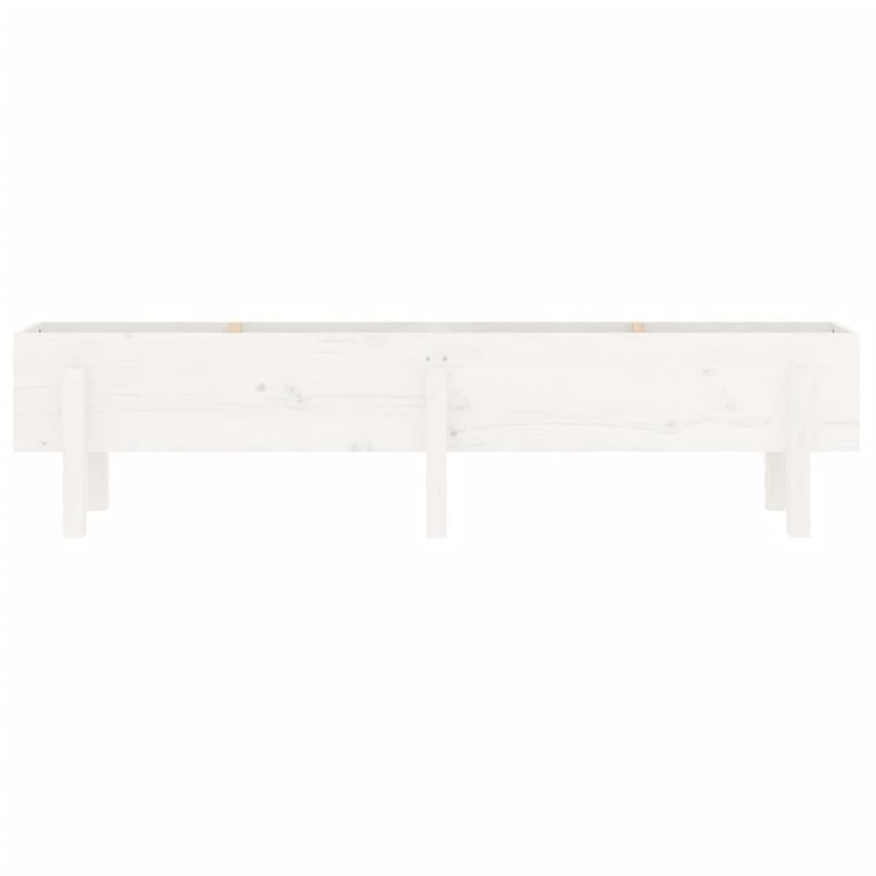 Casa si Gradina - Gradinarit si plante - Plante si ghivece - Ghivece si suporturi - Strat inaltat de gradina, alb, 160x30x38 cm, lemn masiv de pin - Infinity.ro