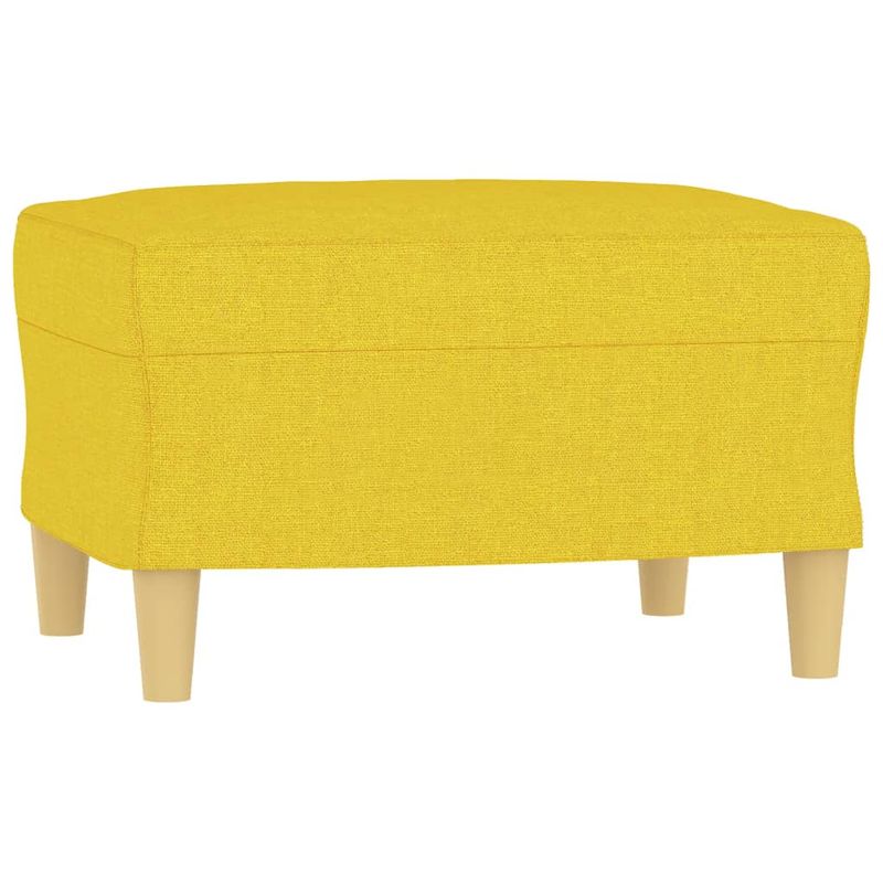 Casa si Gradina - Mobilier - Canapele si coltare - Canapele - Canapea cu 3 locuri si taburet, galben deschis, 180 cm, textil - Infinity.ro