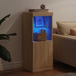 Casa si Gradina - Mobilier - Comode si corpuri - Comode - Servanta cu lumini LED, stejar sonoma, 41x37x100 cm - Infinity.ro