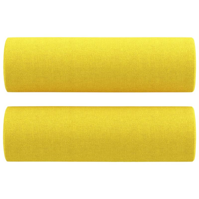 Casa si Gradina - Mobilier - Seturi de mobilier - Seturi living - Set de canapele cu perne, 3 piese, galben deschis, textil - Infinity.ro