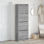 Casa si Gradina - Mobilier - Organizare si depozitare - Organizator incaltaminte - Pantofar cu 4 sertare rabatabile, gri sonoma, 60x34x187,5 cm - Infinity.ro