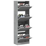 Casa si Gradina - Mobilier - Organizare si depozitare - Organizator incaltaminte - Pantofar cu 4 sertare rabatabile, gri sonoma, 60x34x187,5 cm - Infinity.ro