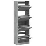 Casa si Gradina - Mobilier - Organizare si depozitare - Organizator incaltaminte - Pantofar cu 4 sertare rabatabile, gri sonoma, 60x34x187,5 cm - Infinity.ro