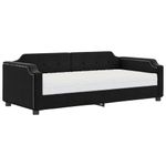 Casa si Gradina - Mobilier - Paturi si accesorii - Paturi - Pat de zi cu saltea, negru, 100x200 cm, textil - Infinity.ro