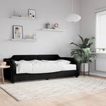 Casa si Gradina - Mobilier - Paturi si accesorii - Paturi - Pat de zi cu saltea, negru, 100x200 cm, textil - Infinity.ro