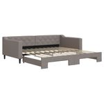 Casa si Gradina - Mobilier - Paturi si accesorii - Paturi - Pat de zi cu extensie, gri taupe, 100x200 cm, textil - Infinity.ro