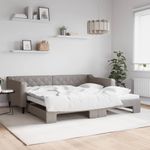 Casa si Gradina - Mobilier - Paturi si accesorii - Paturi - Pat de zi cu extensie, gri taupe, 100x200 cm, textil - Infinity.ro