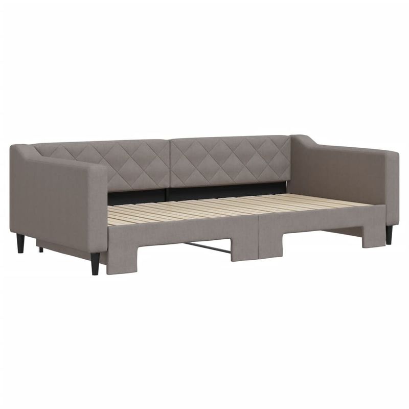 Casa si Gradina - Mobilier - Paturi si accesorii - Paturi - Pat de zi cu extensie, gri taupe, 100x200 cm, textil - Infinity.ro