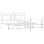 Casa si Gradina - Mobilier - Paturi si accesorii - Paturi - Cadru de pat metalic cu tablie, alb, 160x200 cm - Infinity.ro