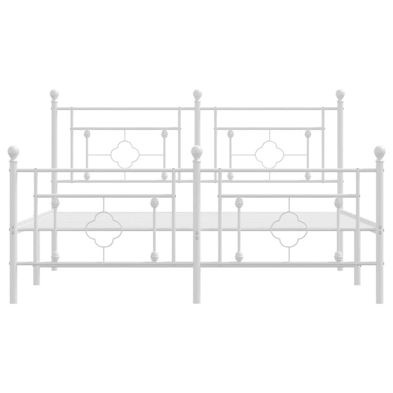Casa si Gradina - Mobilier - Paturi si accesorii - Paturi - Cadru de pat metalic cu tablie, alb, 160x200 cm - Infinity.ro