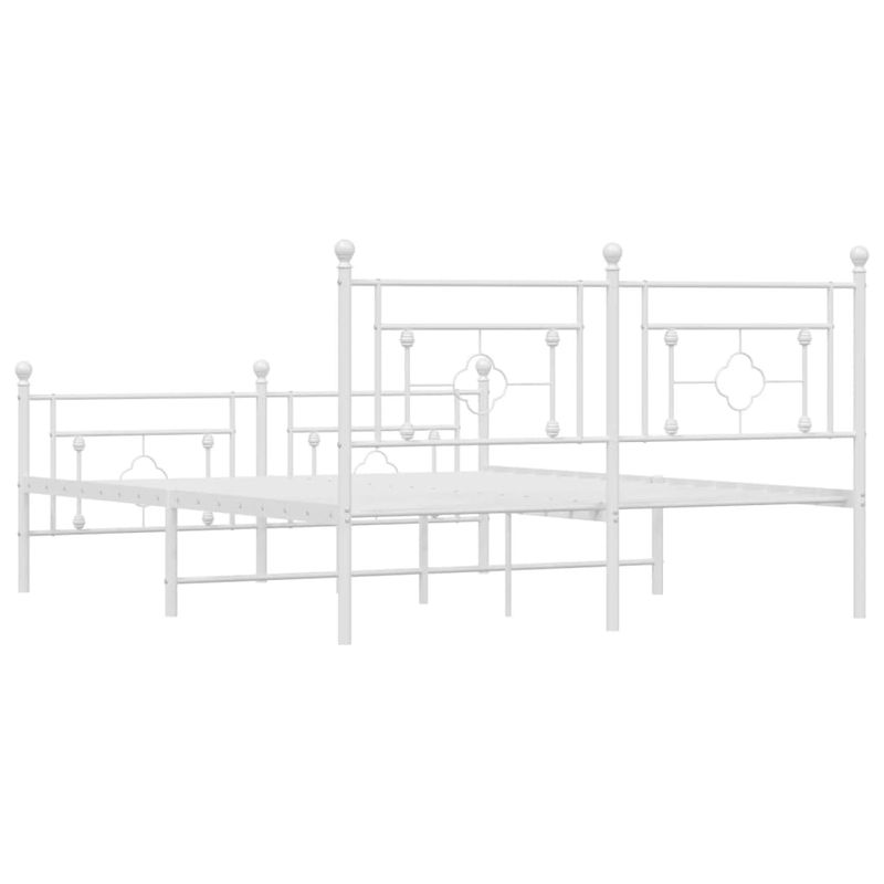 Casa si Gradina - Mobilier - Paturi si accesorii - Paturi - Cadru de pat metalic cu tablie, alb, 160x200 cm - Infinity.ro