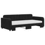 Casa si Gradina - Mobilier - Paturi si accesorii - Paturi - Pat de zi cu extensie si saltele, negru, 90x190 cm, catifea - Infinity.ro
