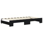 Casa si Gradina - Mobilier - Paturi si accesorii - Paturi - Pat de zi cu extensie si saltele, negru, 90x190 cm, catifea - Infinity.ro