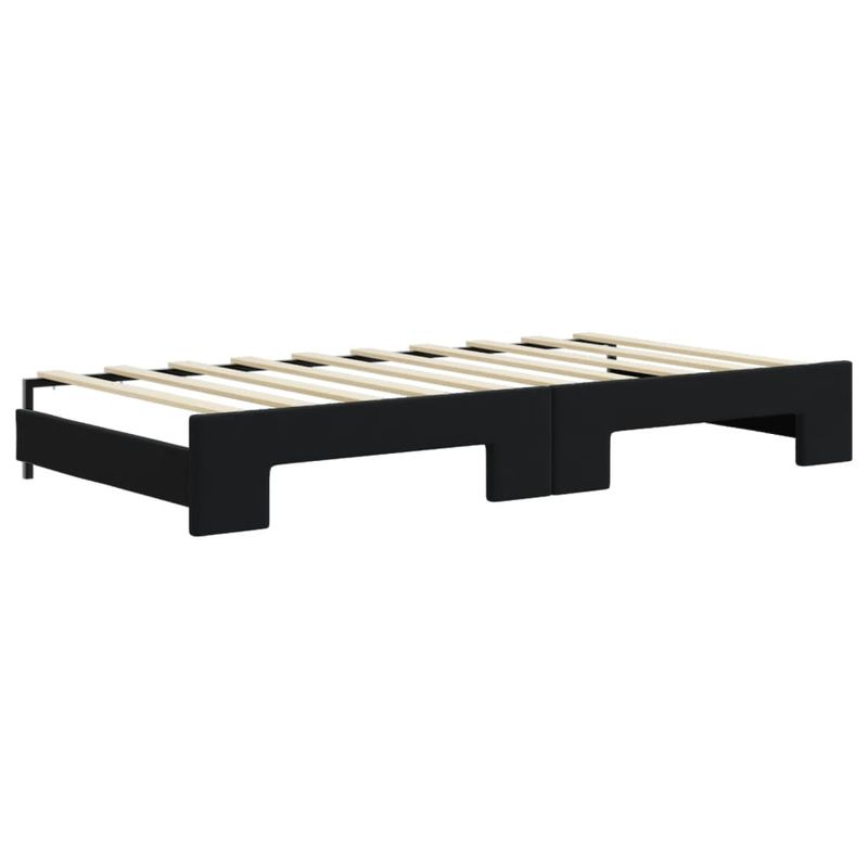 Casa si Gradina - Mobilier - Paturi si accesorii - Paturi - Pat de zi cu extensie si saltele, negru, 90x190 cm, catifea - Infinity.ro