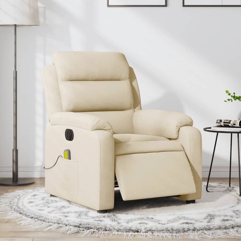 Ingrijire personala si Cosmetice - Sanatate si wellness - Articole wellness - Fotolii de masaj - Fotoliu electric de masaj rabatabil, crem, textil - Infinity.ro