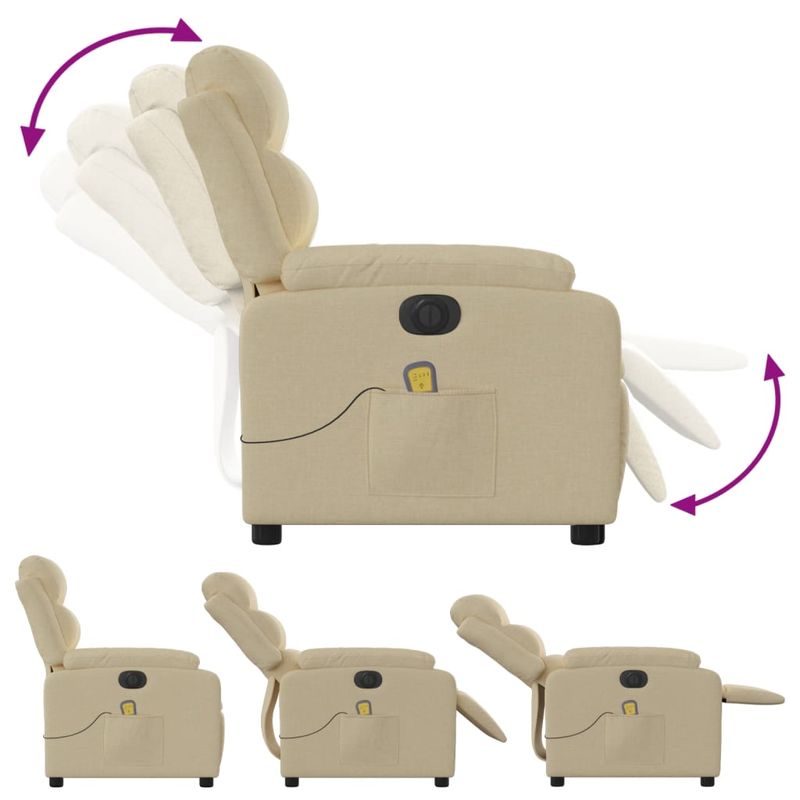 Ingrijire personala si Cosmetice - Sanatate si wellness - Articole wellness - Fotolii de masaj - Fotoliu electric de masaj rabatabil, crem, textil - Infinity.ro