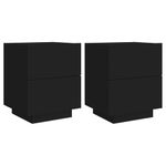 Casa si Gradina - Mobilier - Comode si corpuri - Noptiere - Noptiere cu lumini LED, 2 buc., negru, lemn prelucrat - Infinity.ro