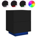 Casa si Gradina - Mobilier - Comode si corpuri - Noptiere - Noptiere cu lumini LED, 2 buc., negru, lemn prelucrat - Infinity.ro