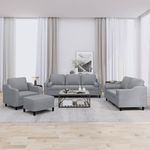 Casa si Gradina - Mobilier - Seturi de mobilier - Seturi living - Set de canapele cu perne, 4 piese, gri deschis, material textil - Infinity.ro