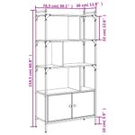 Casa si Gradina - Mobilier - Biblioteci si rafturi - Biblioteci - Biblioteca cu usi gri sonoma 76,5x30x154,5 cm lemn compozit - Infinity.ro