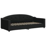 Casa si Gradina - Mobilier - Paturi si accesorii - Paturi - Pat de zi cu extensie si sertare, negru, 90x200 cm, textil - Infinity.ro