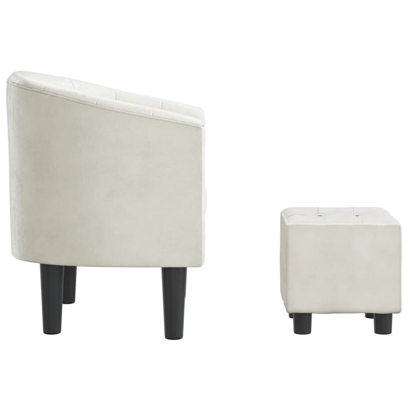Casa si Gradina - Mobilier - Scaune si fotolii - Fotolii - Fotoliu tip cuva cu taburet, alb, piele ecologica - Infinity.ro