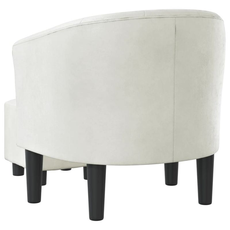 Casa si Gradina - Mobilier - Scaune si fotolii - Fotolii - Fotoliu tip cuva cu taburet, alb, piele ecologica - Infinity.ro