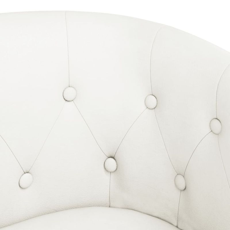 Casa si Gradina - Mobilier - Scaune si fotolii - Fotolii - Fotoliu tip cuva cu taburet, alb, piele ecologica - Infinity.ro