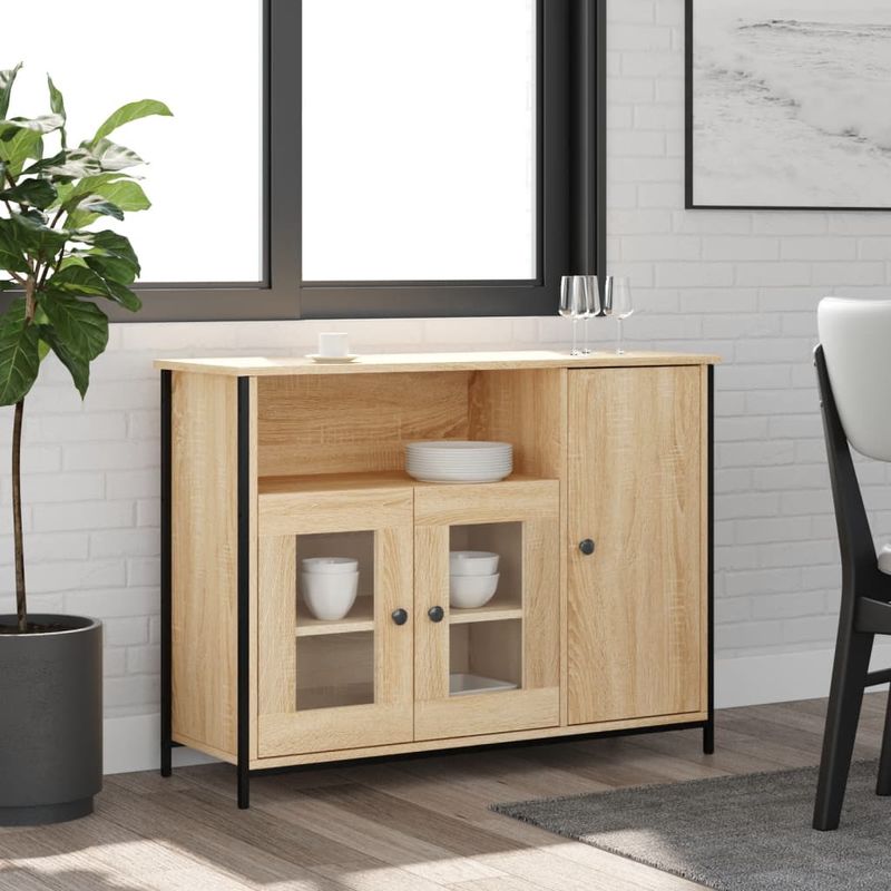 Casa si Gradina - Mobilier - Comode si corpuri - Comode - Servanta, stejar sonoma, 100x35x75 cm, lemn prelucrat - Infinity.ro