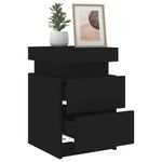 Casa si Gradina - Mobilier - Comode si corpuri - Noptiere - Noptiere cu lumini LED, 2 buc., negru, 35x39x55 cm - Infinity.ro