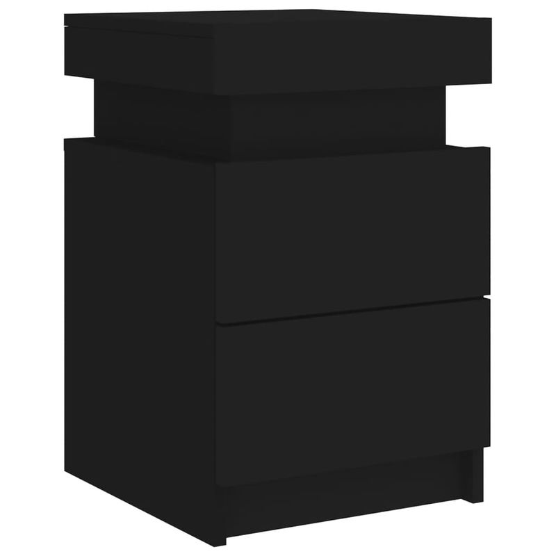 Casa si Gradina - Mobilier - Comode si corpuri - Noptiere - Noptiere cu lumini LED, 2 buc., negru, 35x39x55 cm - Infinity.ro