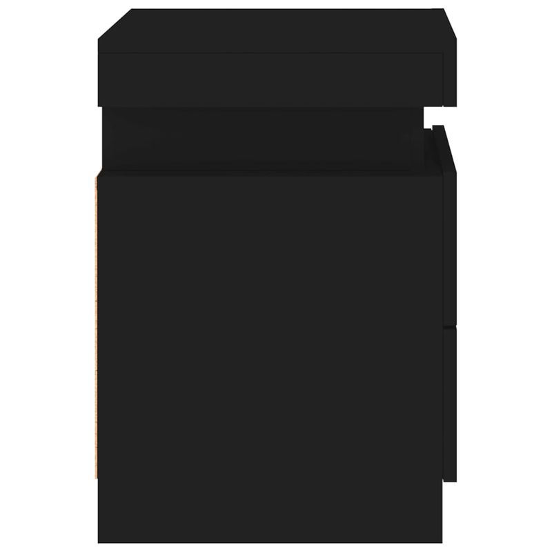 Casa si Gradina - Mobilier - Comode si corpuri - Noptiere - Noptiere cu lumini LED, 2 buc., negru, 35x39x55 cm - Infinity.ro