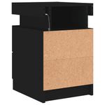 Casa si Gradina - Mobilier - Comode si corpuri - Noptiere - Noptiere cu lumini LED, 2 buc., negru, 35x39x55 cm - Infinity.ro