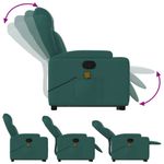 Ingrijire personala si Cosmetice - Sanatate si wellness - Articole wellness - Fotolii de masaj - Fotoliu rabatabil de masaj, cu ridicare, verde inchis, textil - Infinity.ro