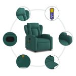 Ingrijire personala si Cosmetice - Sanatate si wellness - Articole wellness - Fotolii de masaj - Fotoliu rabatabil de masaj, cu ridicare, verde inchis, textil - Infinity.ro