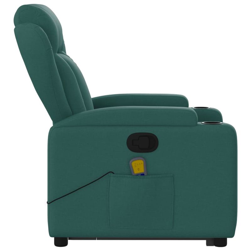 Ingrijire personala si Cosmetice - Sanatate si wellness - Articole wellness - Fotolii de masaj - Fotoliu rabatabil de masaj, cu ridicare, verde inchis, textil - Infinity.ro