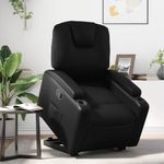 Casa si Gradina - Mobilier - Scaune si fotolii - Fotolii - Fotoliu rabatabil cu ridicare, negru, piele ecologica - Infinity.ro