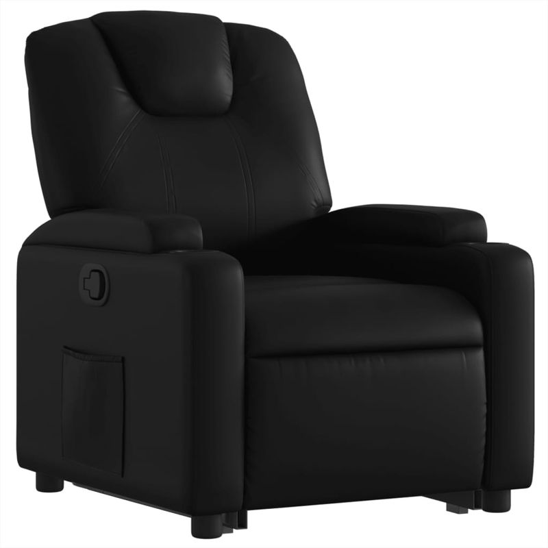 Casa si Gradina - Mobilier - Scaune si fotolii - Fotolii - Fotoliu rabatabil cu ridicare, negru, piele ecologica - Infinity.ro