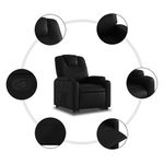 Casa si Gradina - Mobilier - Scaune si fotolii - Fotolii - Fotoliu rabatabil cu ridicare, negru, piele ecologica - Infinity.ro