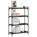Casa si Gradina - Mobilier - Biblioteci si rafturi - Biblioteci - Biblioteca cu 4 niveluri, negru, 80x30x120 cm, lemn prelucrat - Infinity.ro