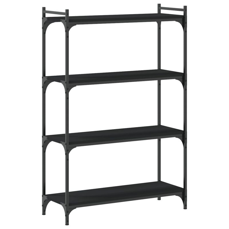 Casa si Gradina - Mobilier - Biblioteci si rafturi - Biblioteci - Biblioteca cu 4 niveluri, negru, 80x30x120 cm, lemn prelucrat - Infinity.ro