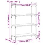 Casa si Gradina - Mobilier - Biblioteci si rafturi - Biblioteci - Biblioteca cu 4 niveluri, negru, 80x30x120 cm, lemn prelucrat - Infinity.ro